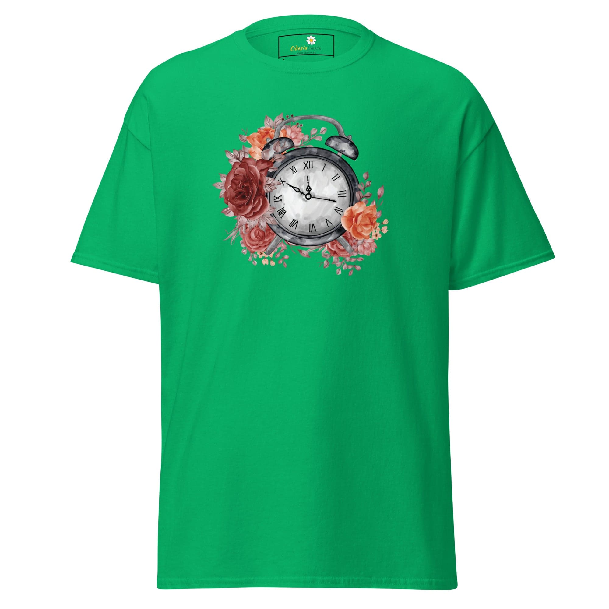 Unisex classic t-shirt - FANTASY CLOCK TIME FLOWERS - REGULAR - Irish Green / S