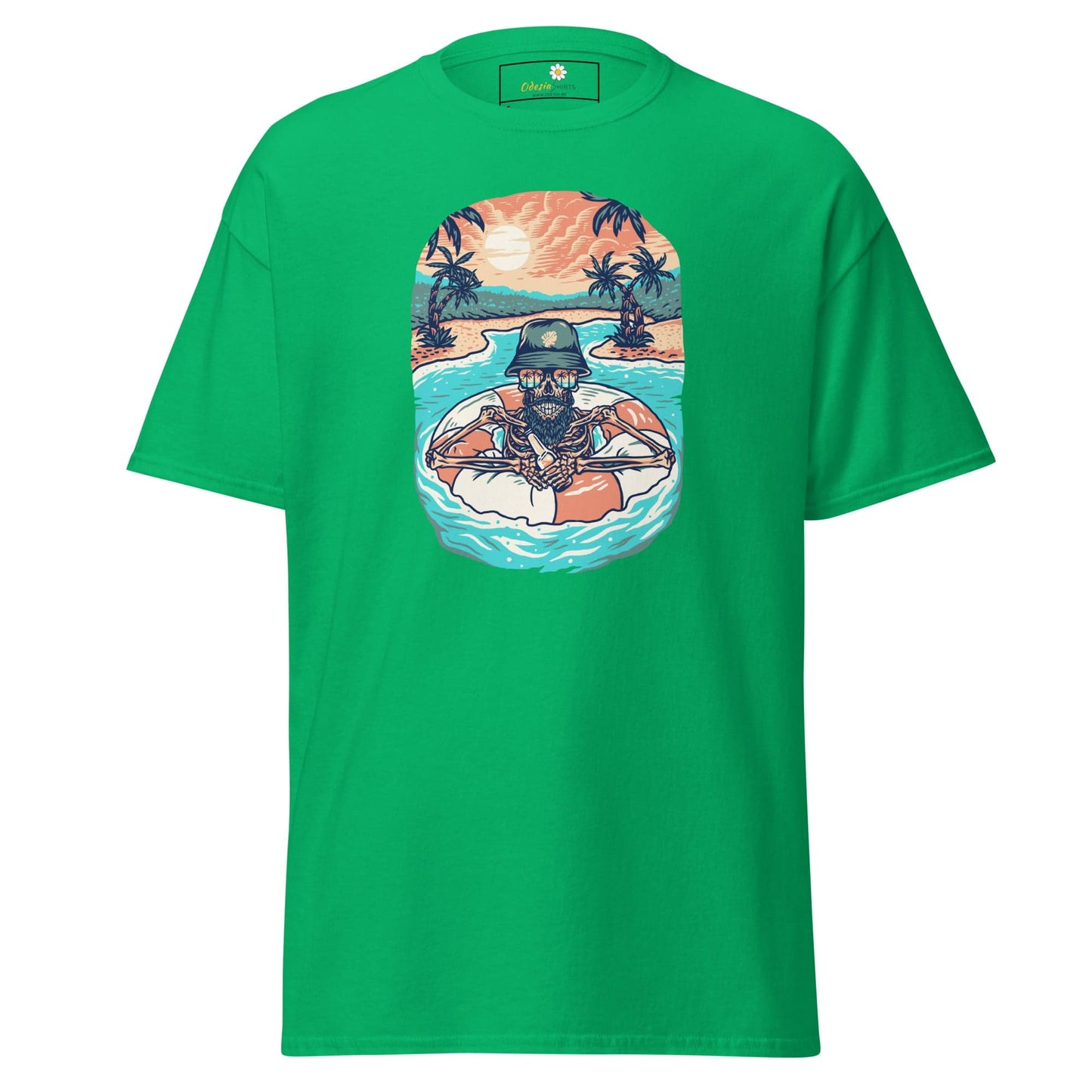Unisex classic tshirt - SKULL SUMMER POOL - REGULAR - Irish Green / S