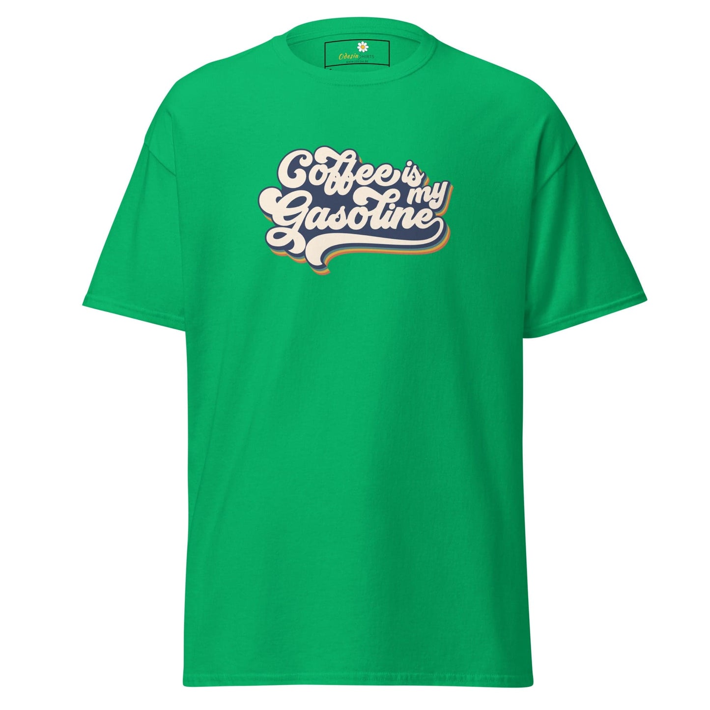 Unisex classic t-shirt - TEXT COFFEE IS MY GASEOLINE - REGULAR - Irish Green / S