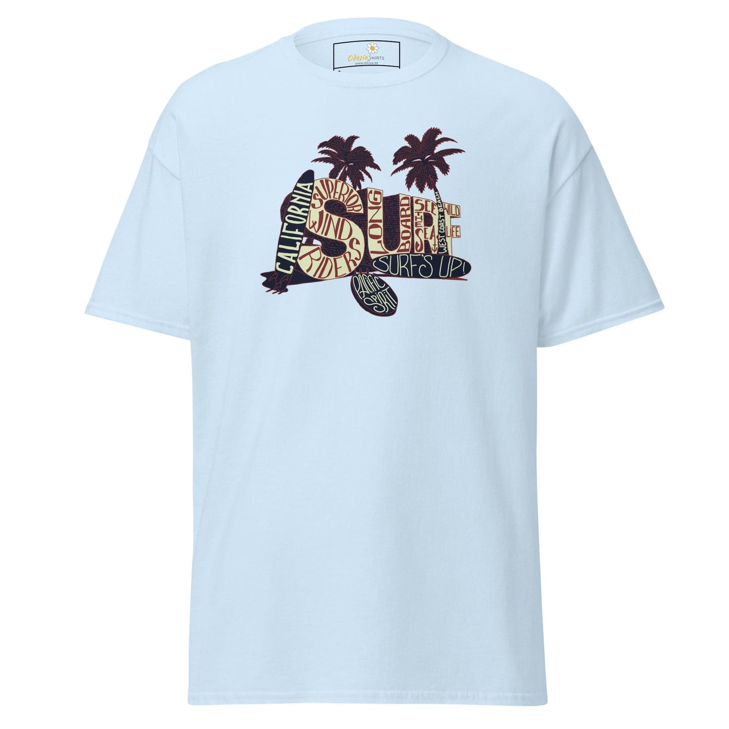 Unisex classic t-shirt - SUMMER SURF CALIFORNIA - REGULAR - Light Blue / S