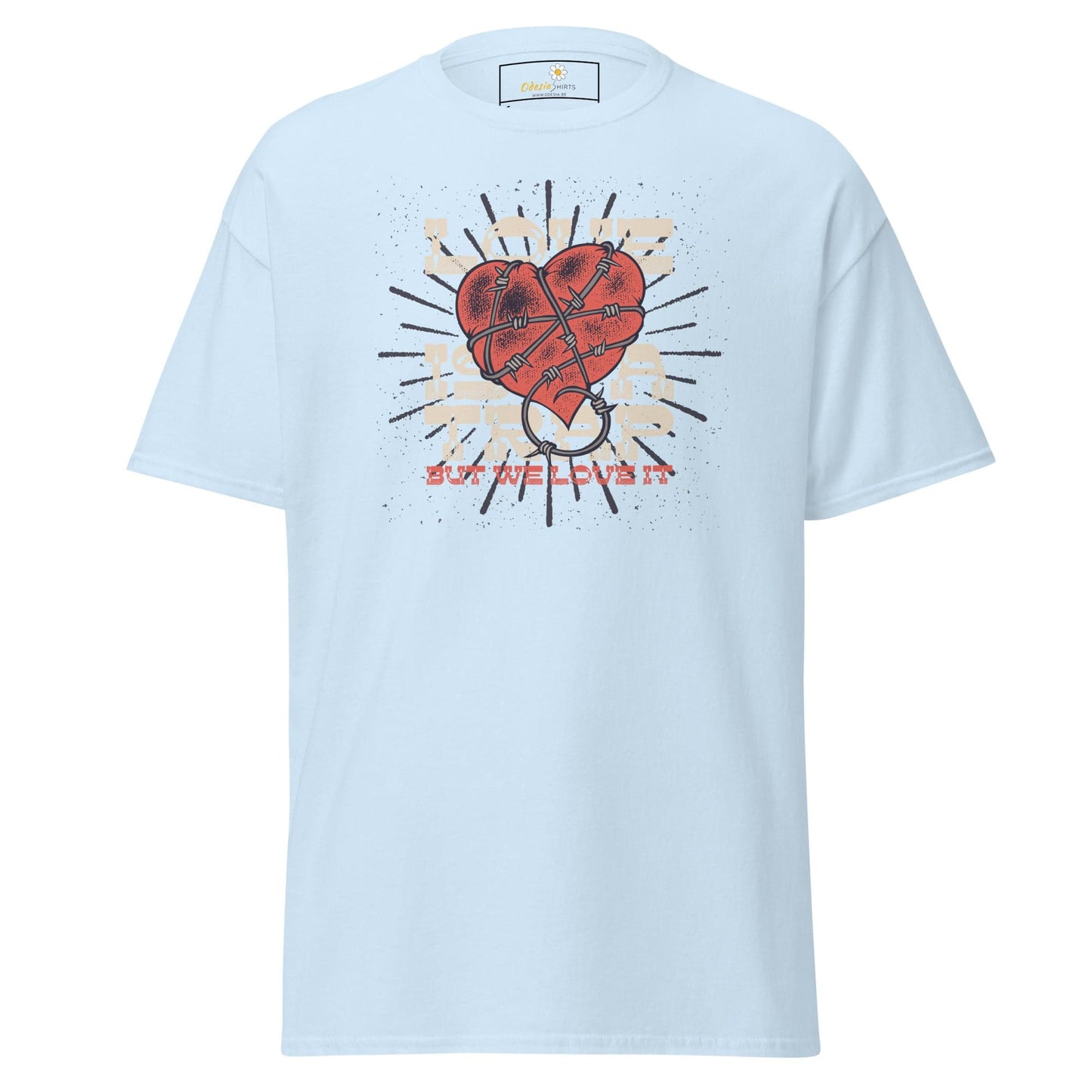 Unisex classic t-shirt - VINTAGE LOVE IS A TRAP - REGULAR - Light Blue / S