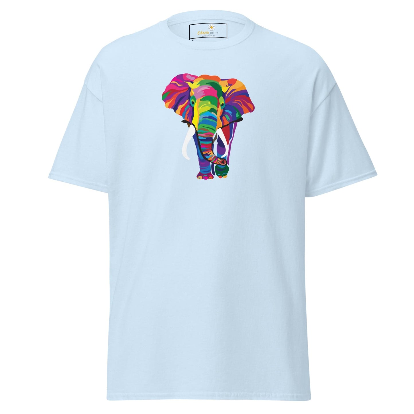 Unisex classic t-shirt - WILD LIFE ELEPHANT COLORFUL - REGULAR - Light Blue / S