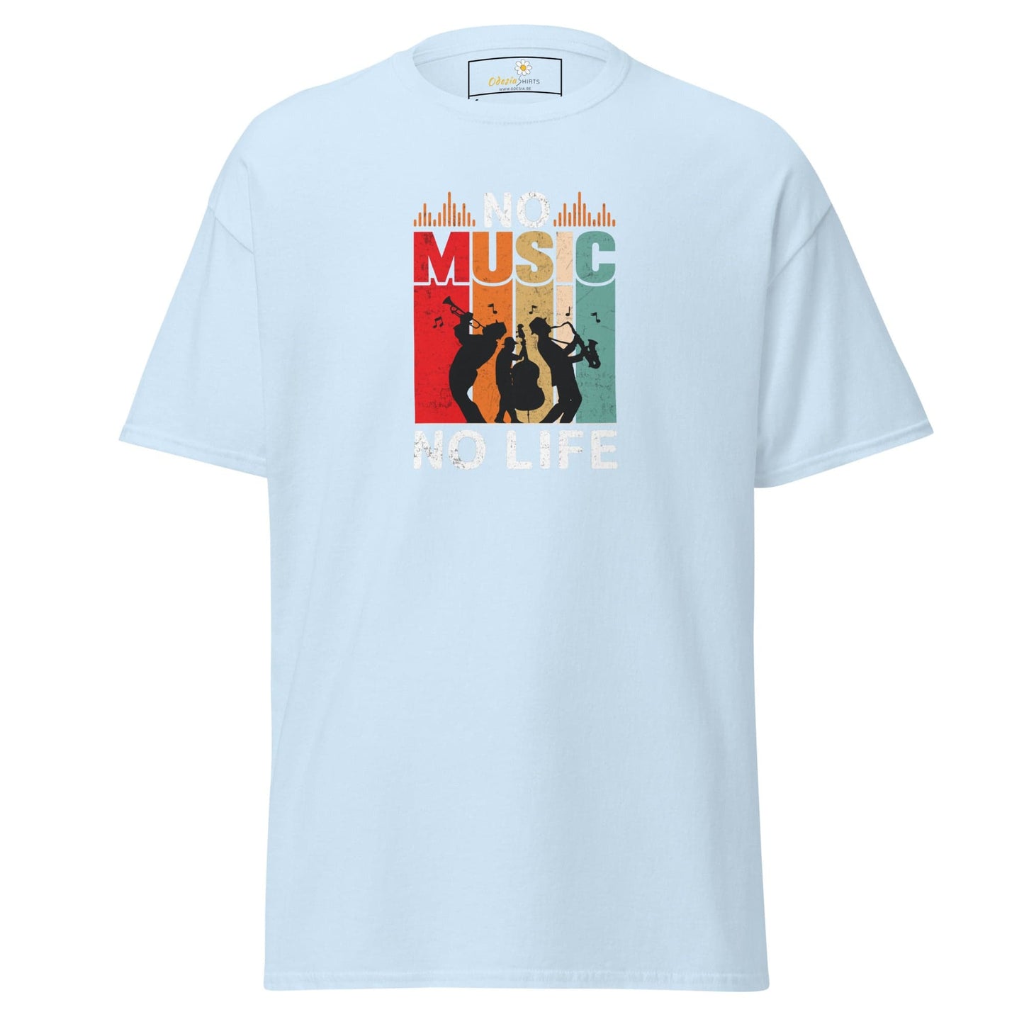Unisex classic t-shirt - MUSIC NO MUSIC NO LIFE - REGULAR - Light Blue / S