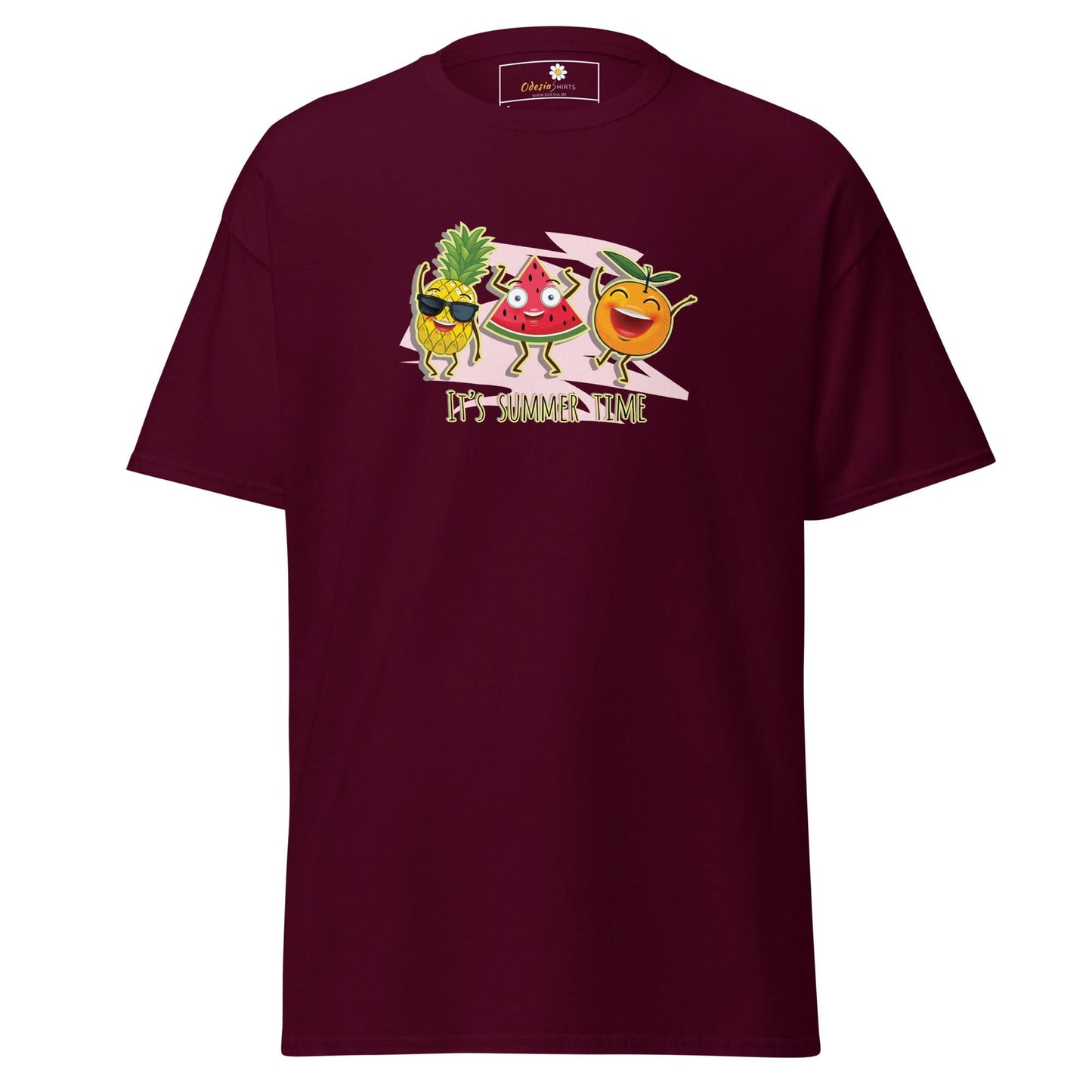 Unisex classic t-shirt - ORGANIC FRUIT SMILING - REGULAR - Maroon / S