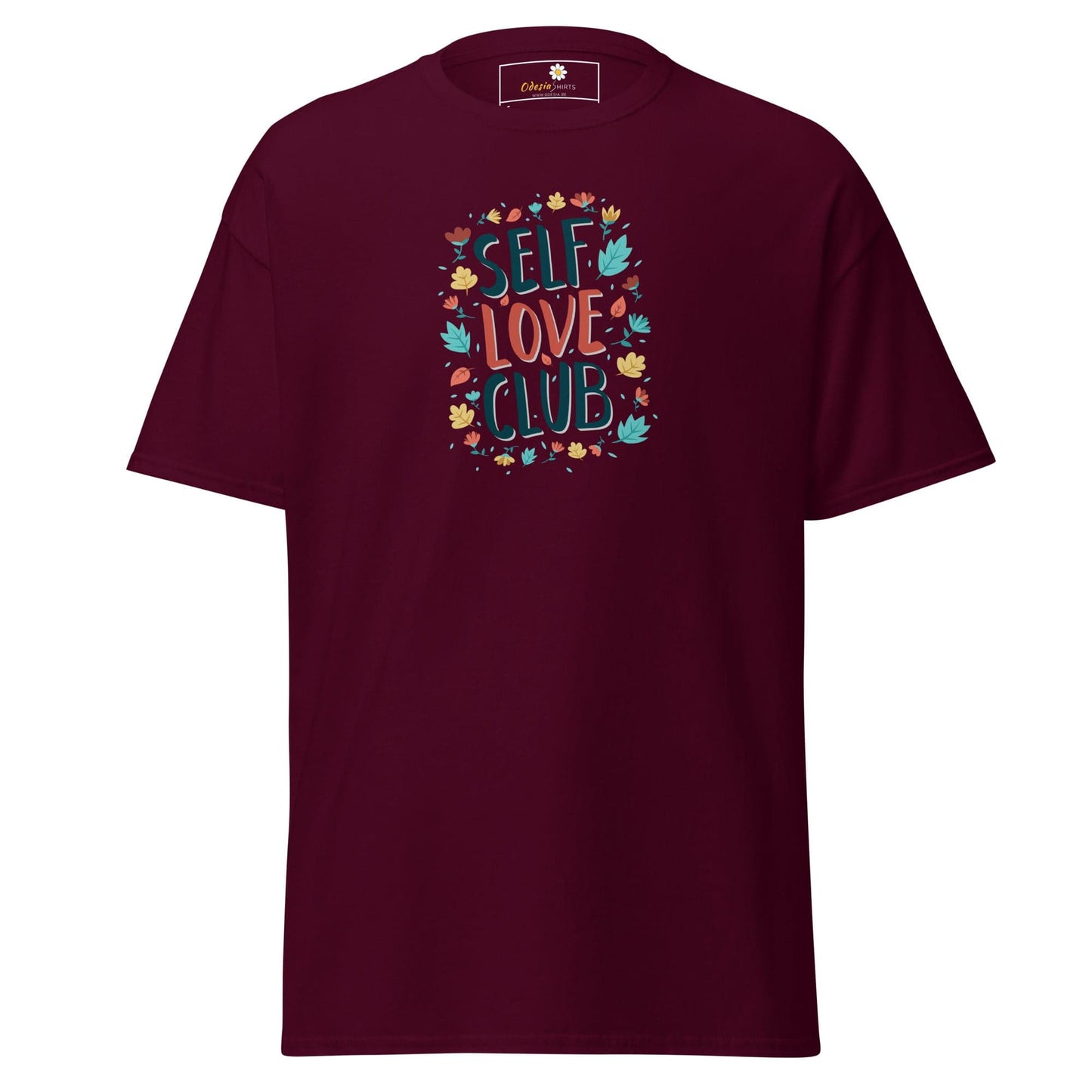 Unisex classic t-shirt - POSITIVE SELF LOVE CLUB - REGULAR - Maroon / S