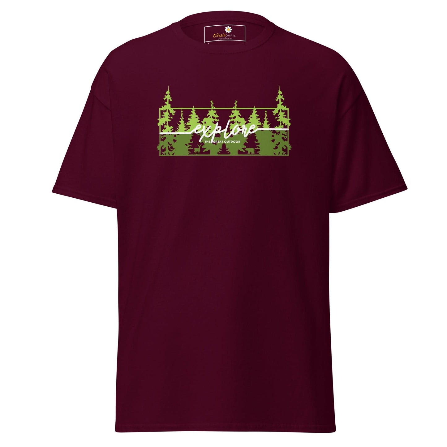 Unisex classic t-shirt - ADVENTURE EXPLORE TREES- REGULAR - Maroon / S