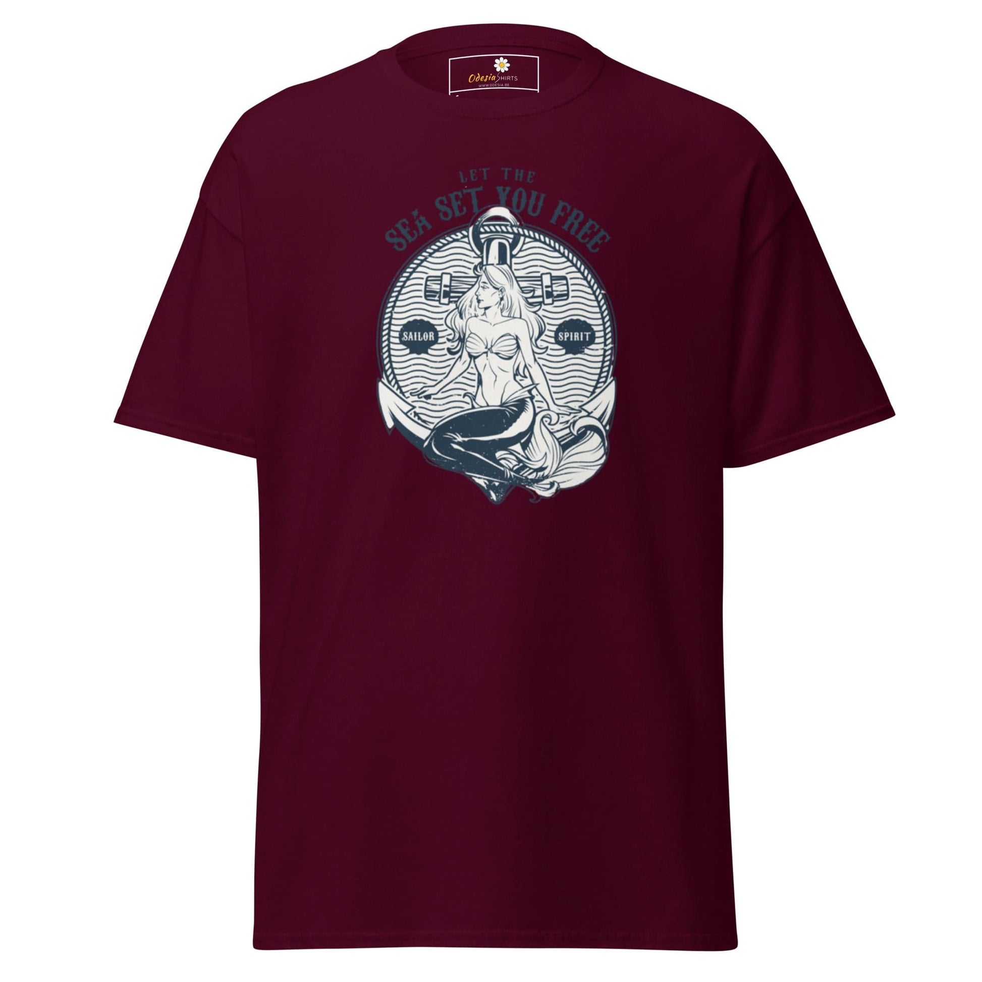 Unisex classic t-shirt - MYSTIC MERMAID SEA SET YOU FREE - REGULAR - Maroon / S
