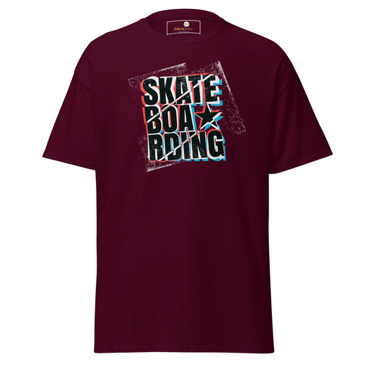 Unisex classic t-shirt - URBAN SPORT SKATEBOARDING - REGULAR - Maroon / S