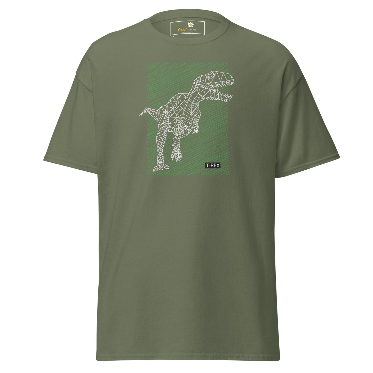 Unisex classic t-shirt - WILD LIFE TREX DINOSAURUS - REGULAR - Military Green / S
