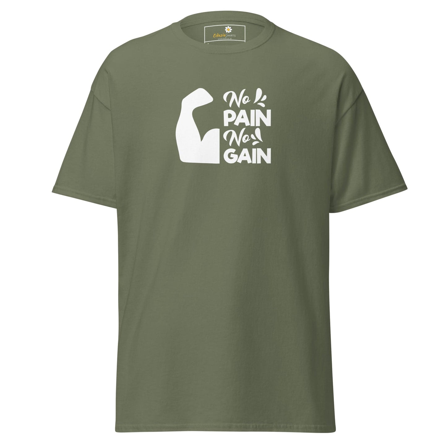 Unisex classic t-shirt - SPORT BIG MUSCLES - REGULAR - Military Green / S