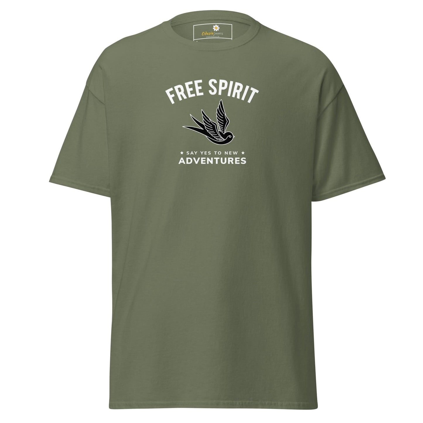Unisex classic t-shirt - SPIRITUAL FREE SPIRIT SAY YES - REGULAR - Military Green / S