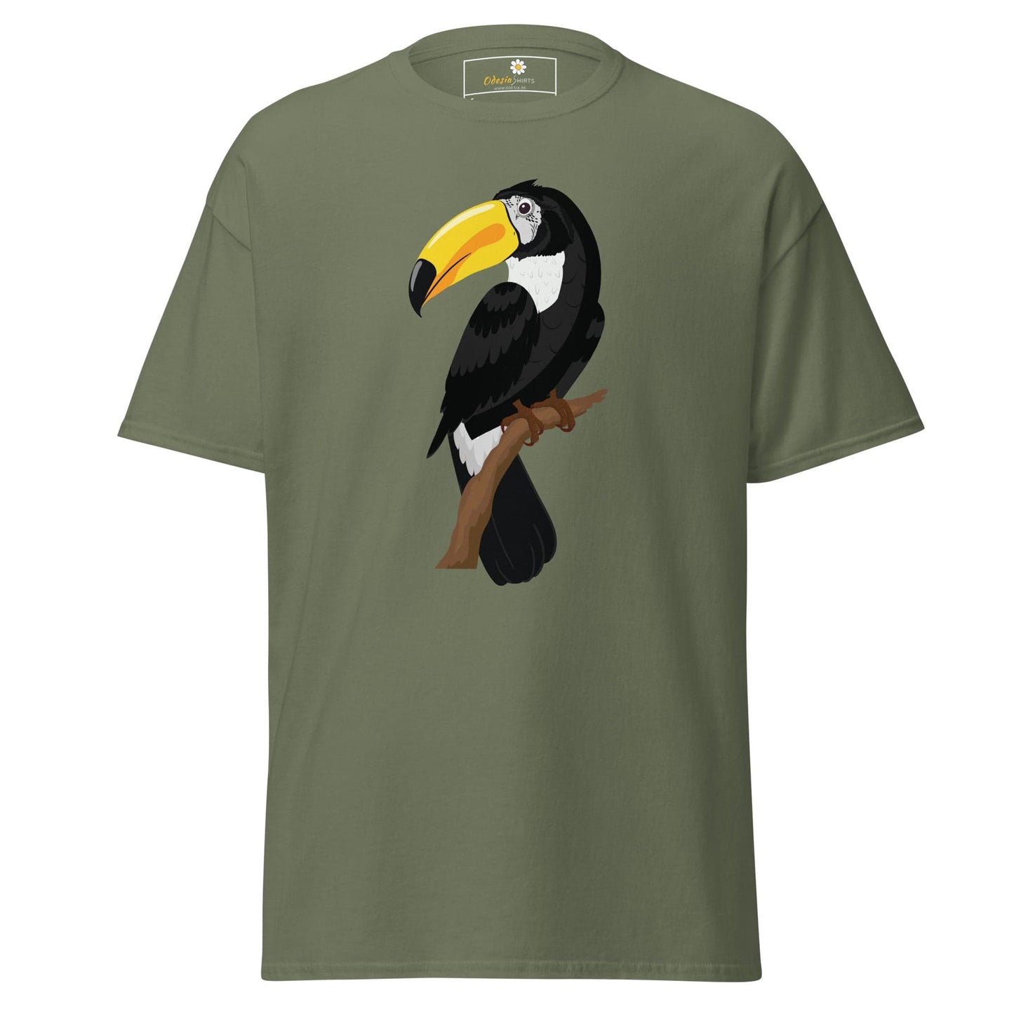 Unisex classic t-shirt - WILD LIFE TOUCAN BIRD - REGULAR - Military Green / S