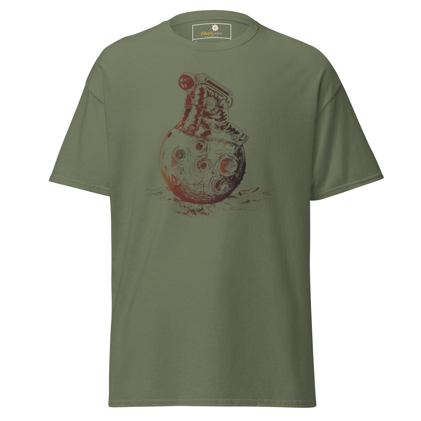 Unisex classic t-shirt - ASTRONAUT PLAYING SPACE - REGULAR - Military Green / S