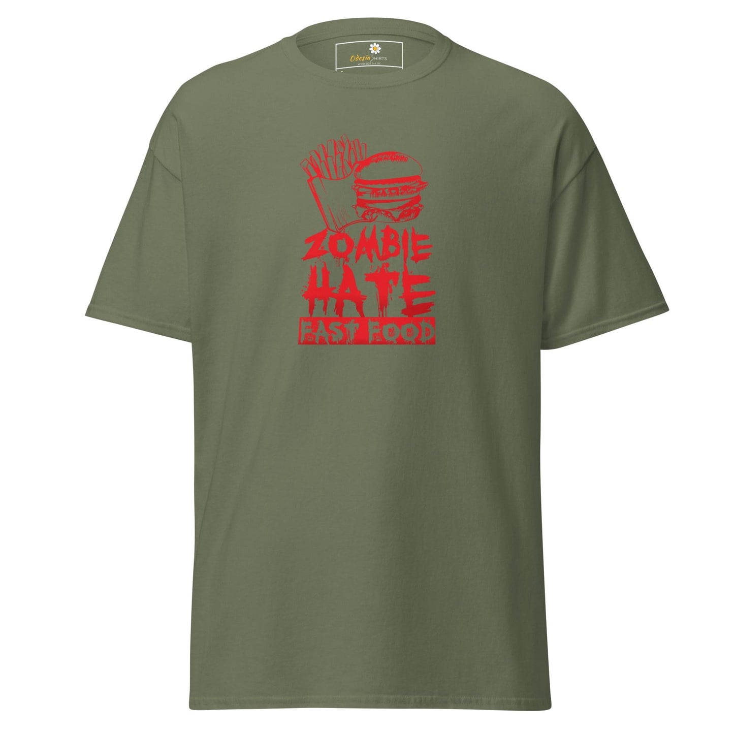 Unisex classic t-shirt - SPOOKIE ZOMBIE HATE FASTFOOD - REGULAR - Military Green / S