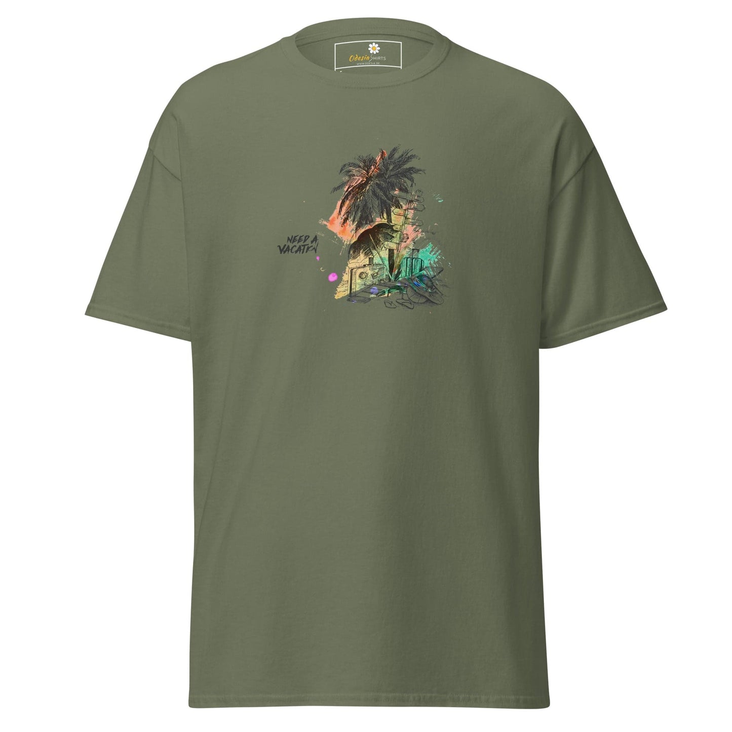 Unisex classic t-shirt - SUMMER NEED A VACATION - REGULAR - Military Green / S