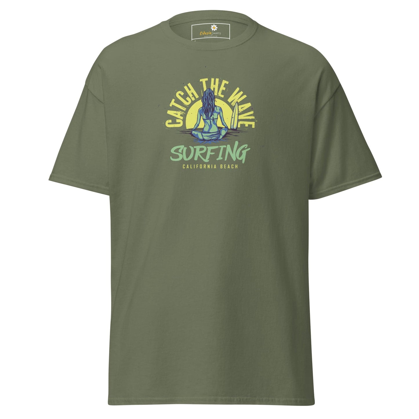 Unisex classic t-shirt - SUMMER SURFING LADY - REGULAR - Military Green / S