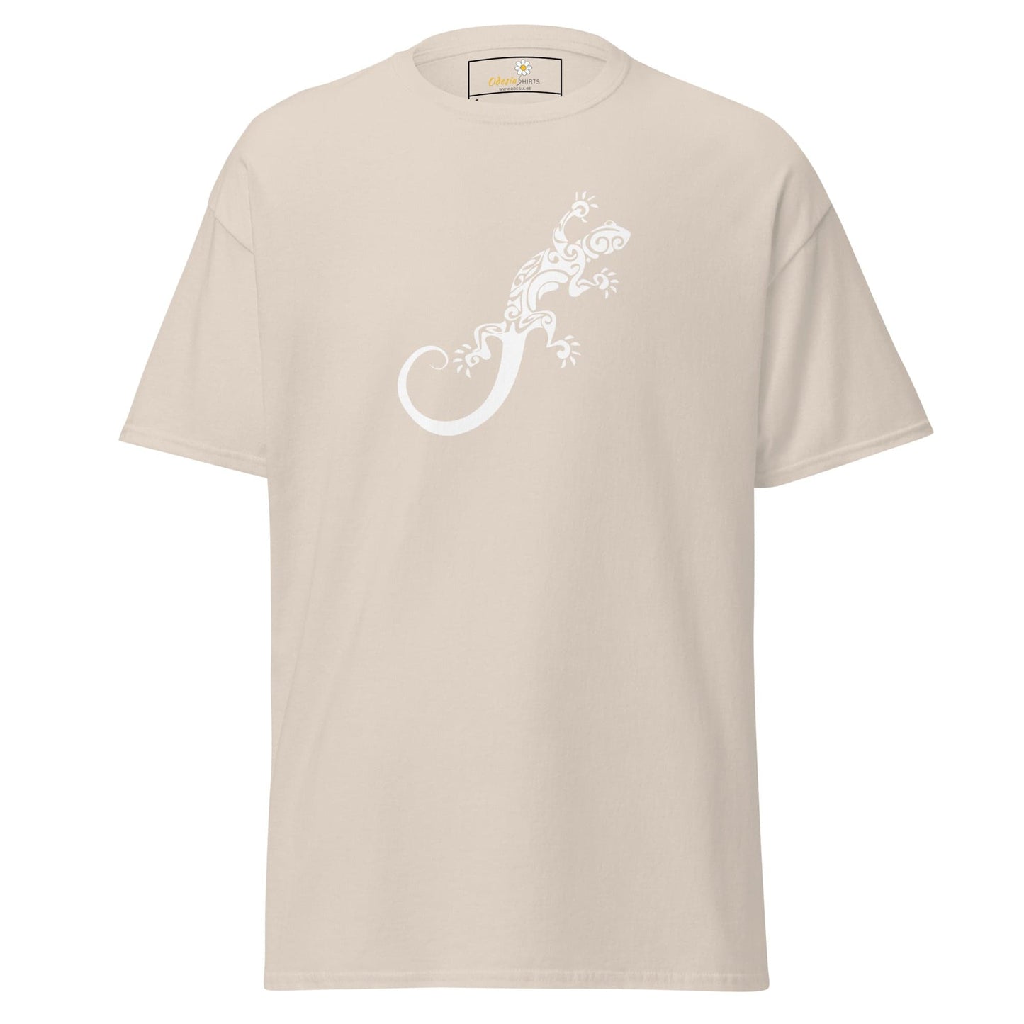 Beige T-shirt with lizard design from T-SHIRT DESIGN TEE for Men and Women S to XL