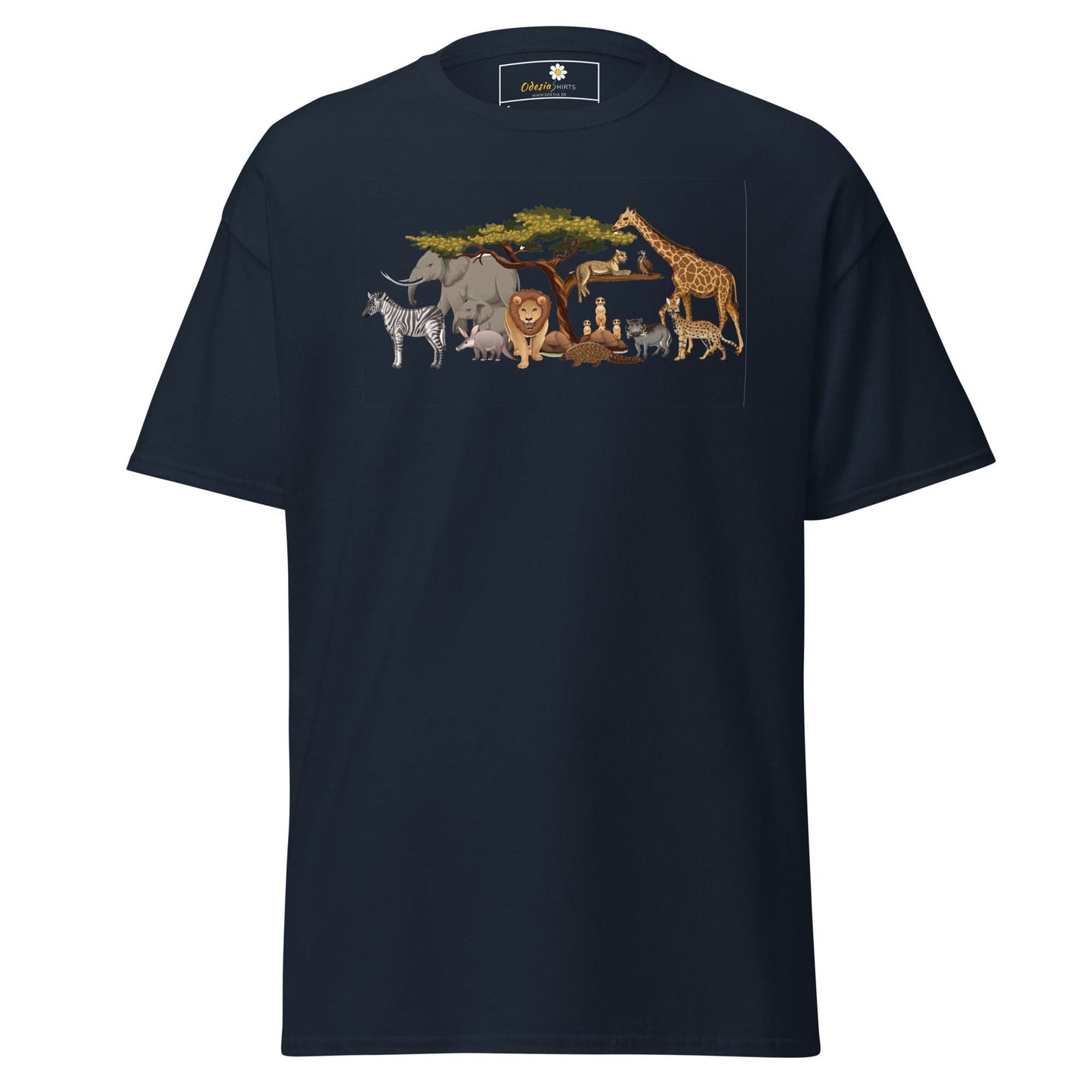 Unisex classic t-shirt - WILD LIFE ANIMALS - REGULAR - Navy / S