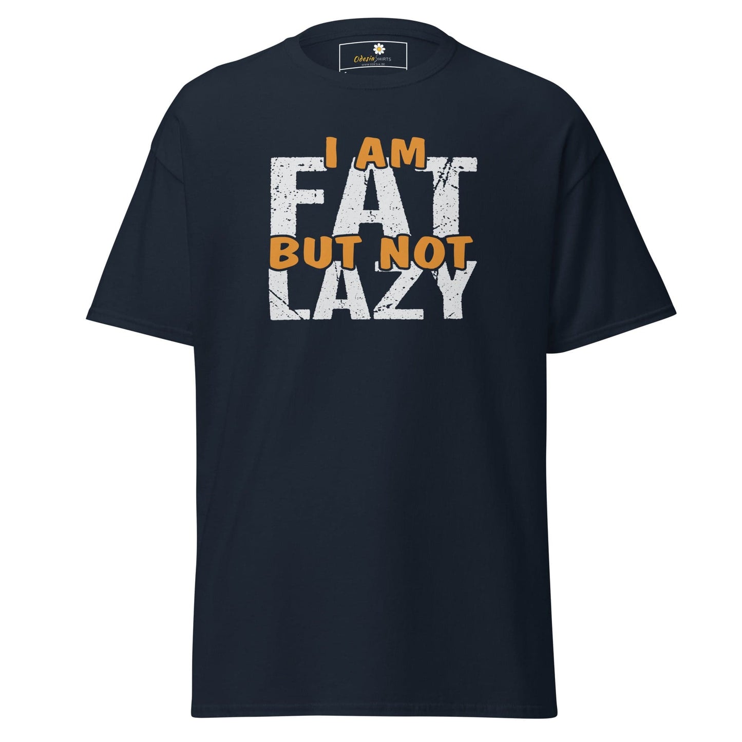 Unisex classic t-shirt - FUN FAT NOT LAZY - REGULAR - Navy / S