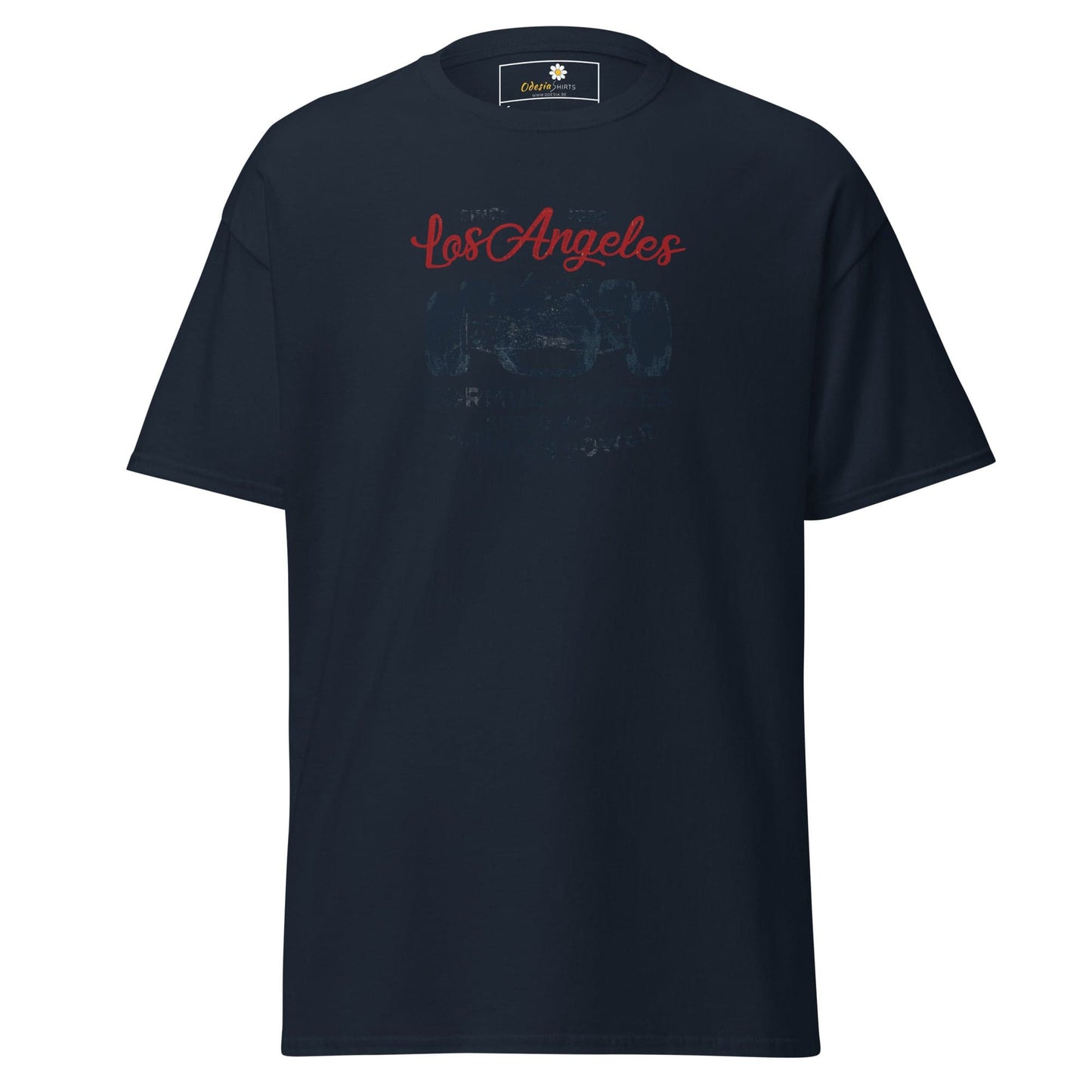 Dark blue T-shirt displayed in T-SHIRT DESIGN TEE for Men and Women, sizes S to XL