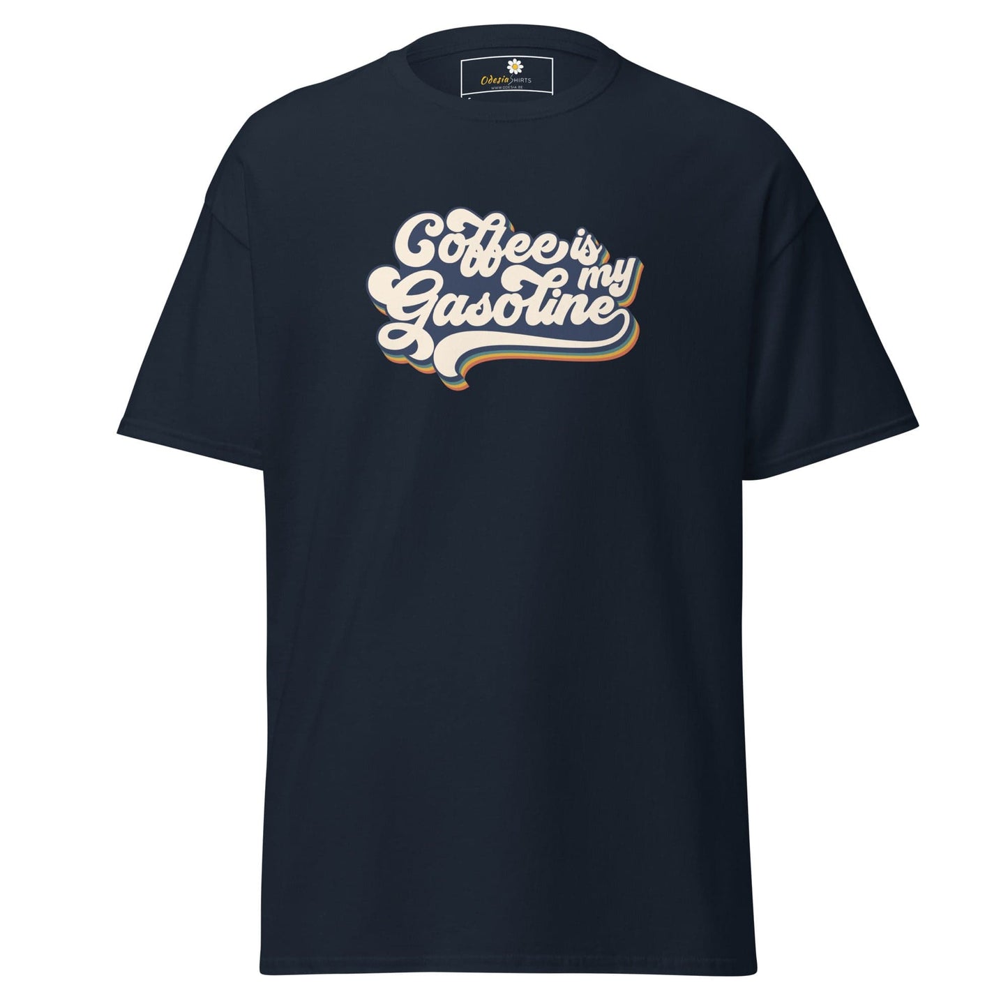 Unisex classic t-shirt - TEXT COFFEE IS MY GASEOLINE - REGULAR - Navy / S