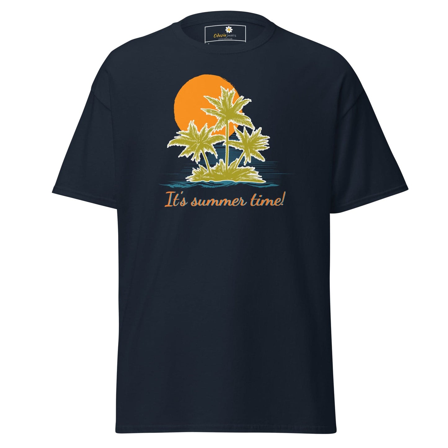 Unisex classic t-shirt - SUMMER TROPICAL TREES - REGULAR - Navy / S