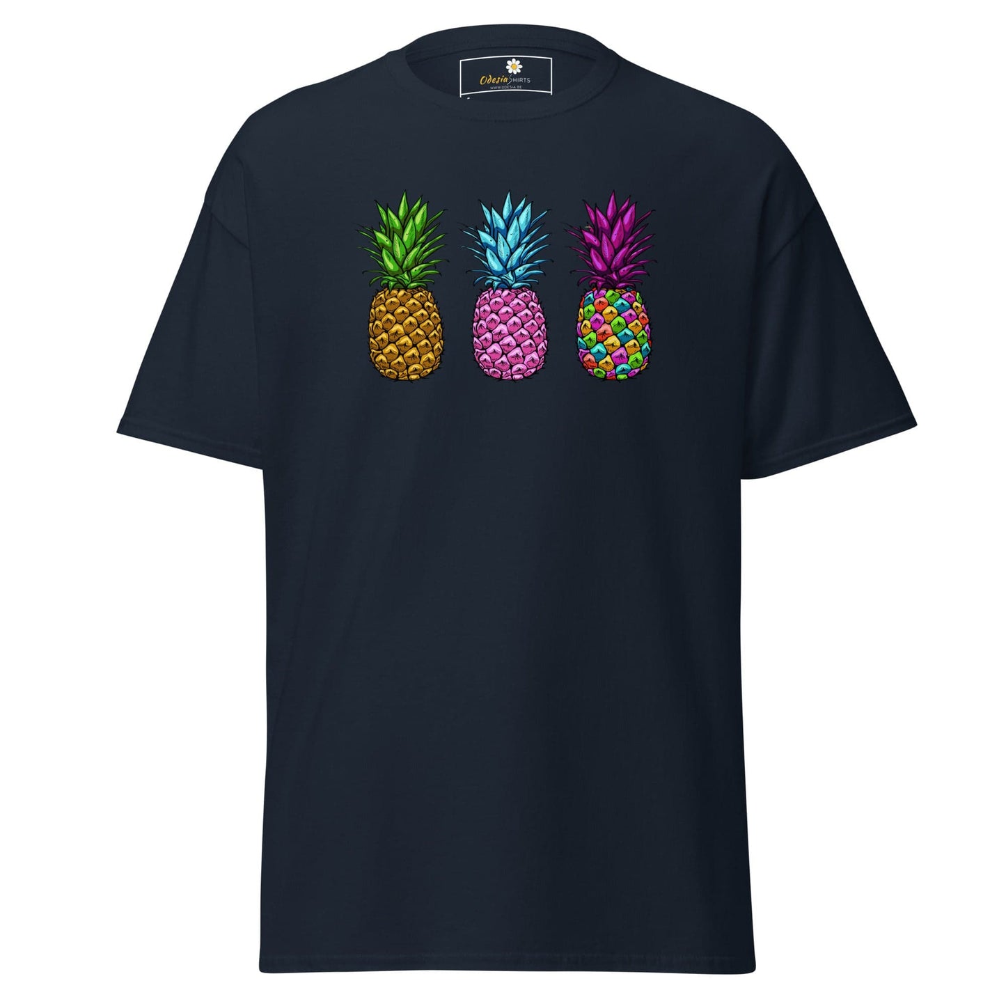 Unisex classic t-shirt - ORGANIC FRUIT PINEAPPLE COLORS - REGULAR - Navy / S
