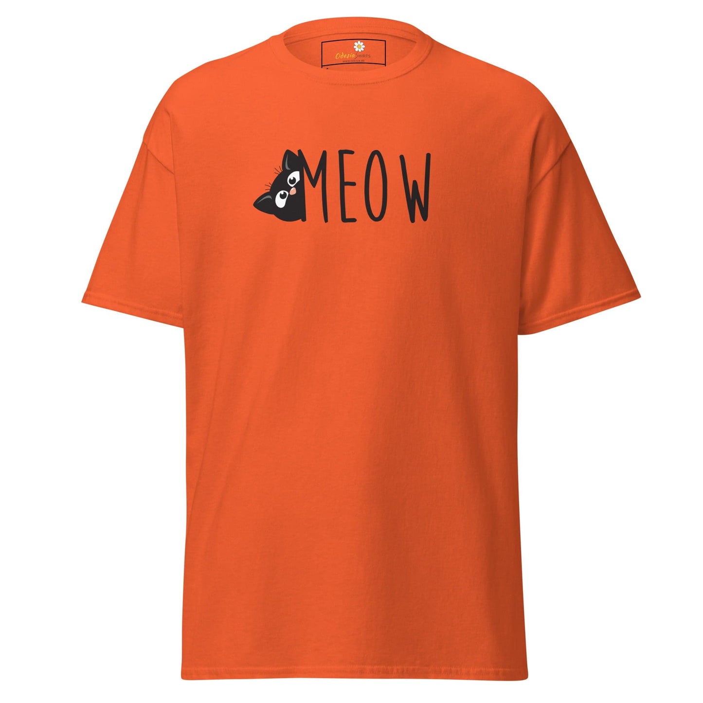 Unisex classic t-shirt - ANIMALS CAT MEOW - REGULAR - Orange / S