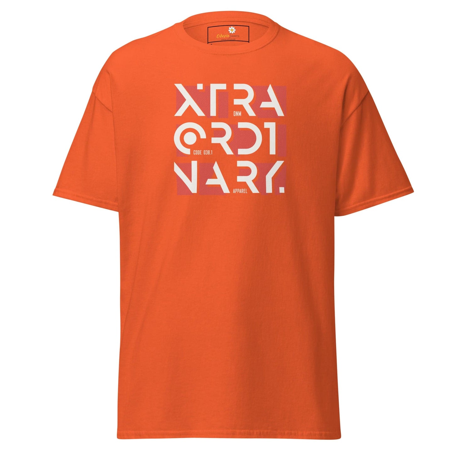 Orange T-shirt with Extraordinary graphic available in S to XL for men and women