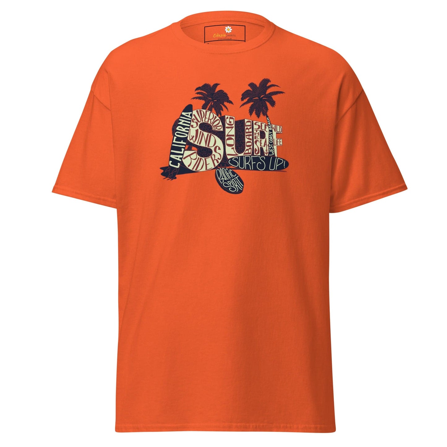 Unisex classic t-shirt - SUMMER SURF CALIFORNIA - REGULAR - Orange / S