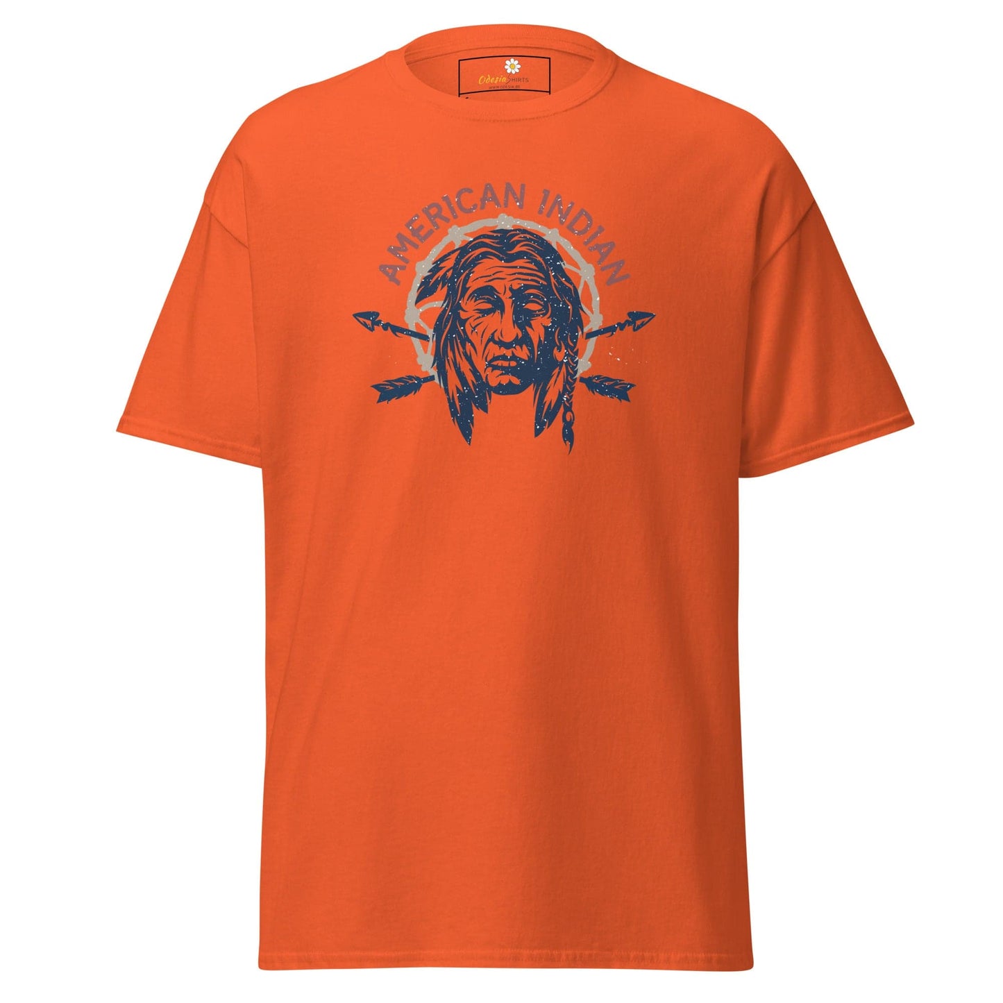 Unisex classic t-shirt - VINTAGE AMERICAN INDIAN - REGULAR - Orange / S