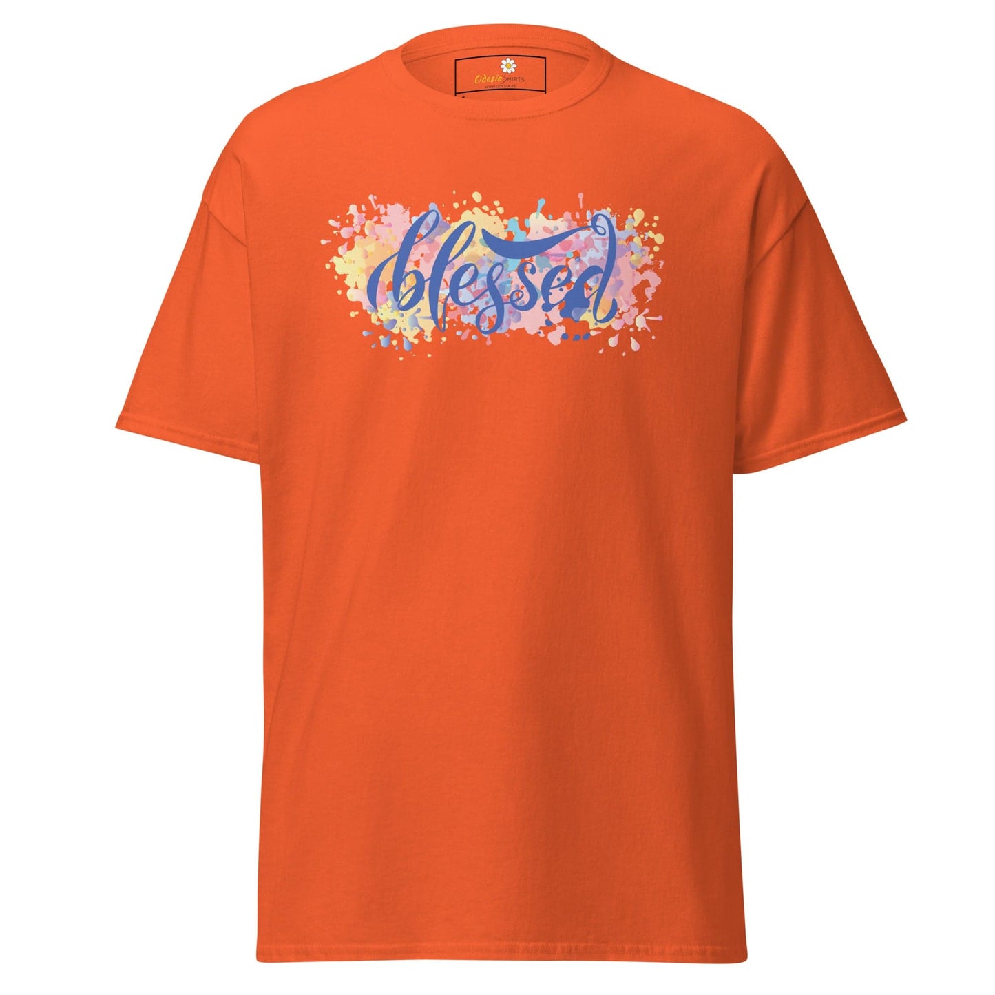 Unisex classic t-shirt - SPIRITUAL TEXT BLESSED - REGULAR - Orange / S