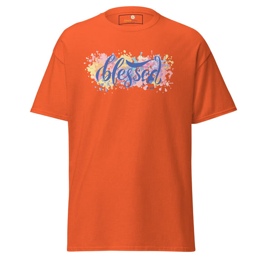 Unisex classic t-shirt - SPIRITUAL TEXT BLESSED - REGULAR - Orange / S