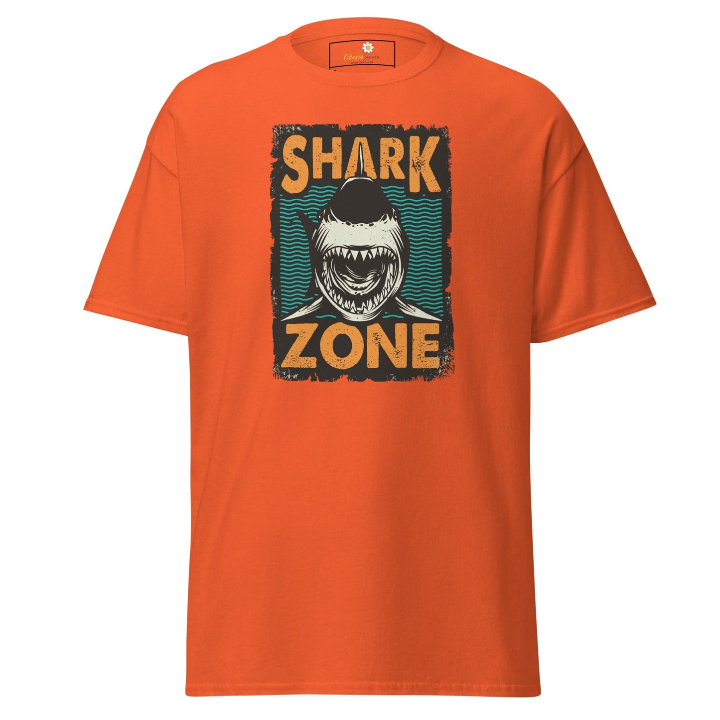 Unisex classic t-shirt - WILD LIFE SHARK ZONE - REGULAR - Orange / S