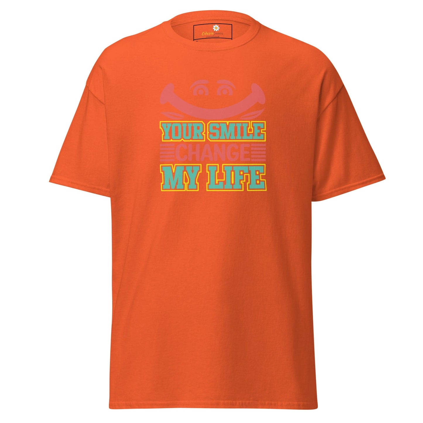 Unisex classic t-shirt - TEXT YOUR SMILE CHANGE - REGULAR - Orange / S