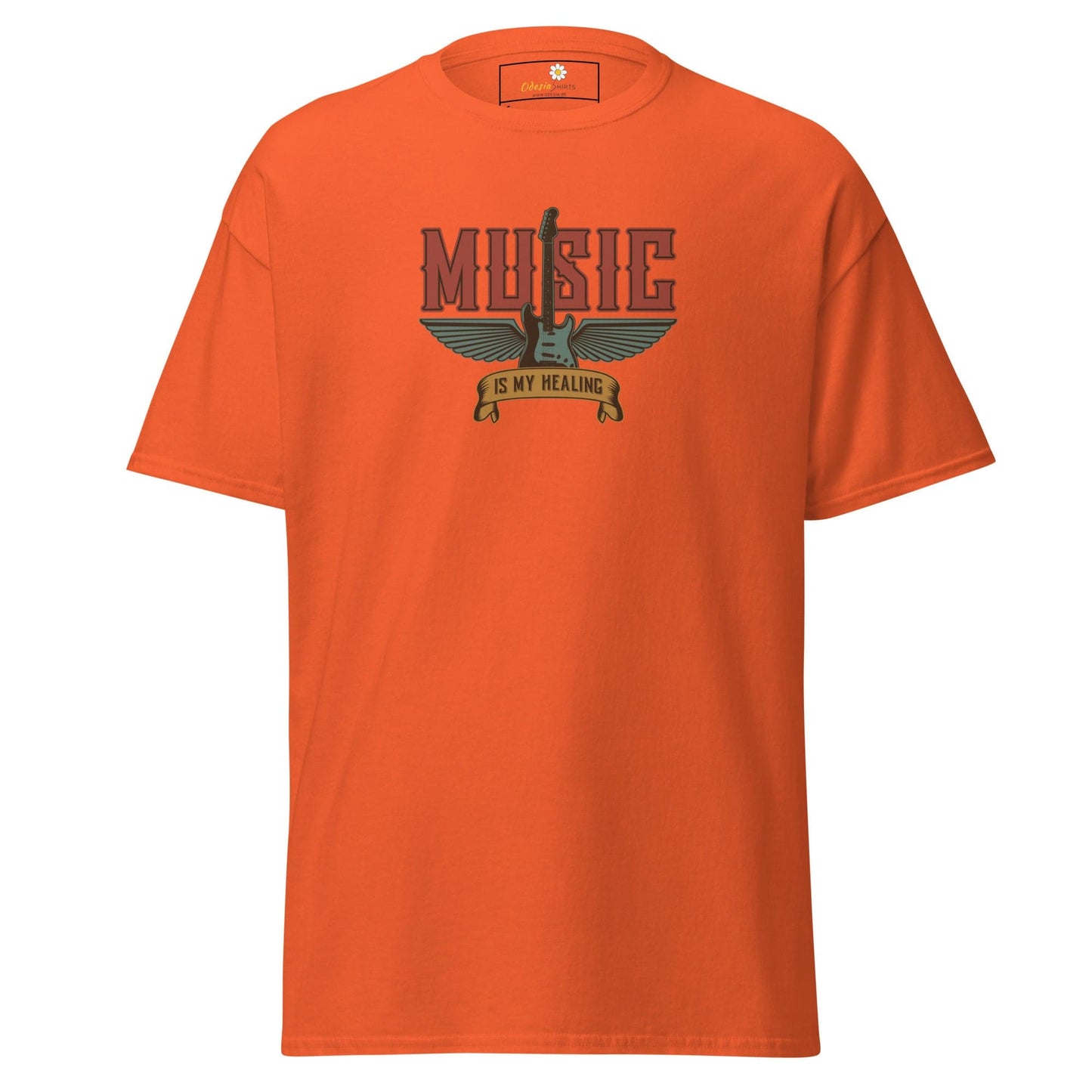 Unisex classic t-shirt - MUSIC GEAR HEALING - REGULAR - Orange / S