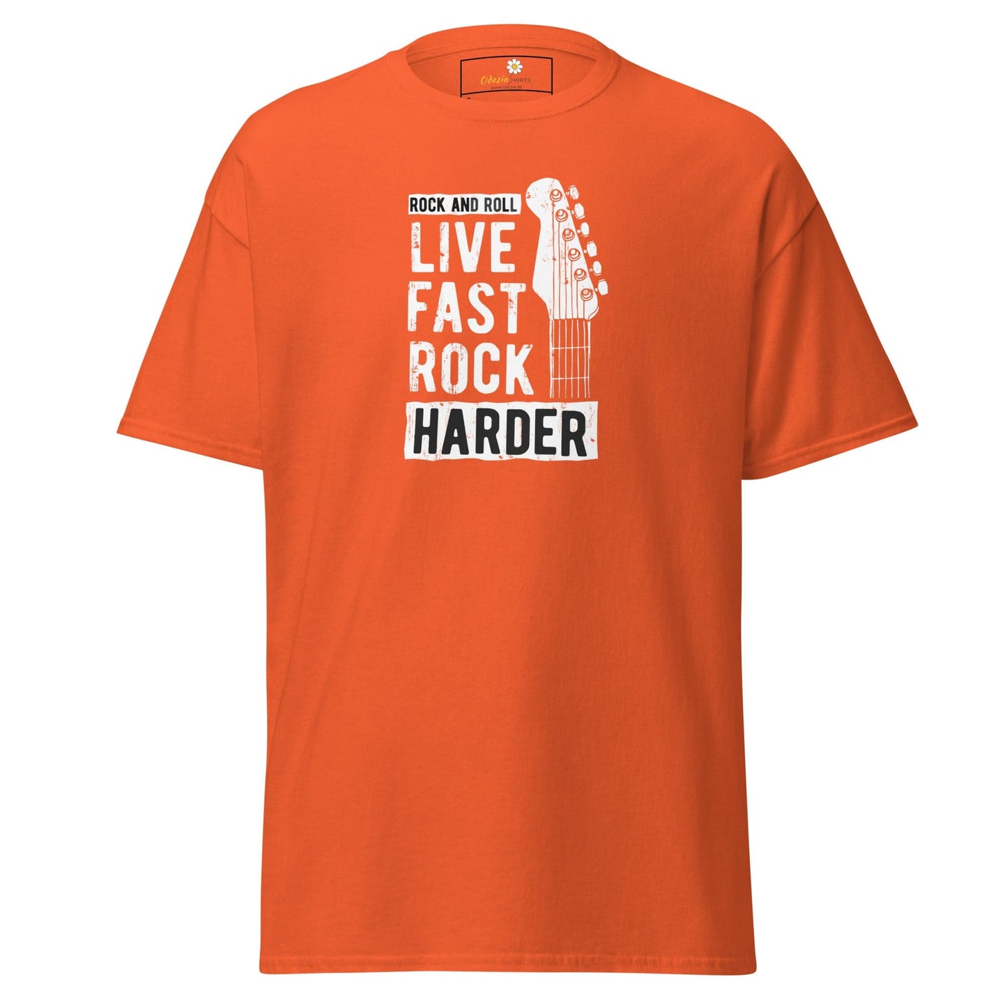 Unisex classic t-shirt - MUSIC LIVE FAST ROCK HARDER - REGULAR - Orange / S