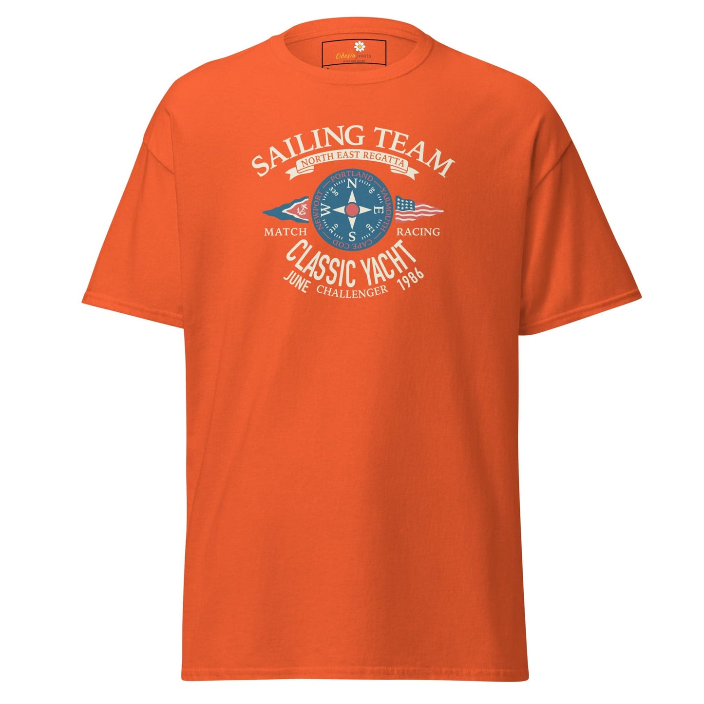 Orange Sailing Team T-shirt available in S to XL for men and women