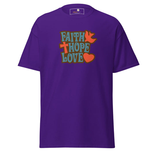 Unisex classic t-shirt - SPIRITUAL FAITH HOPE LOVE - REGULAR - Purple / S