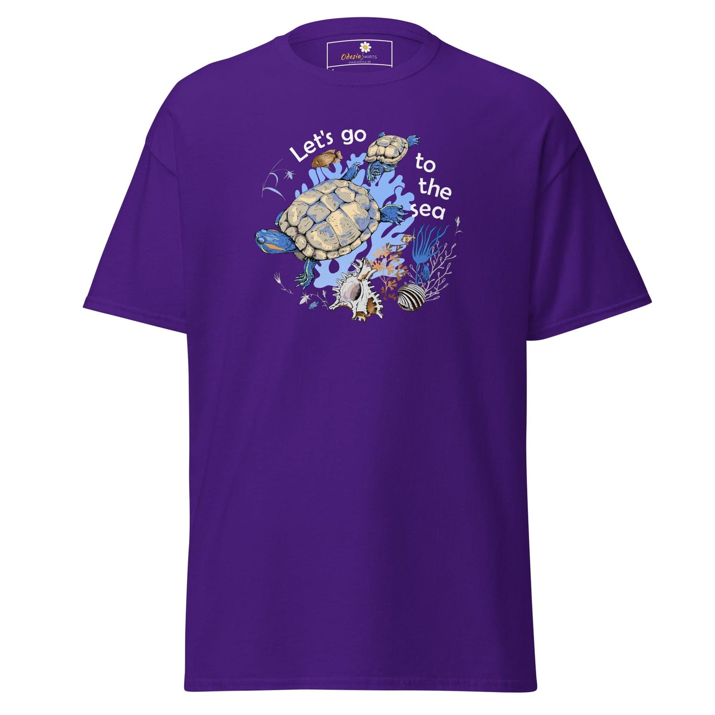 Unisex classic t-shirt - WILD LIFE TORTOISE LET GO SEA - REGULAR - Purple / S