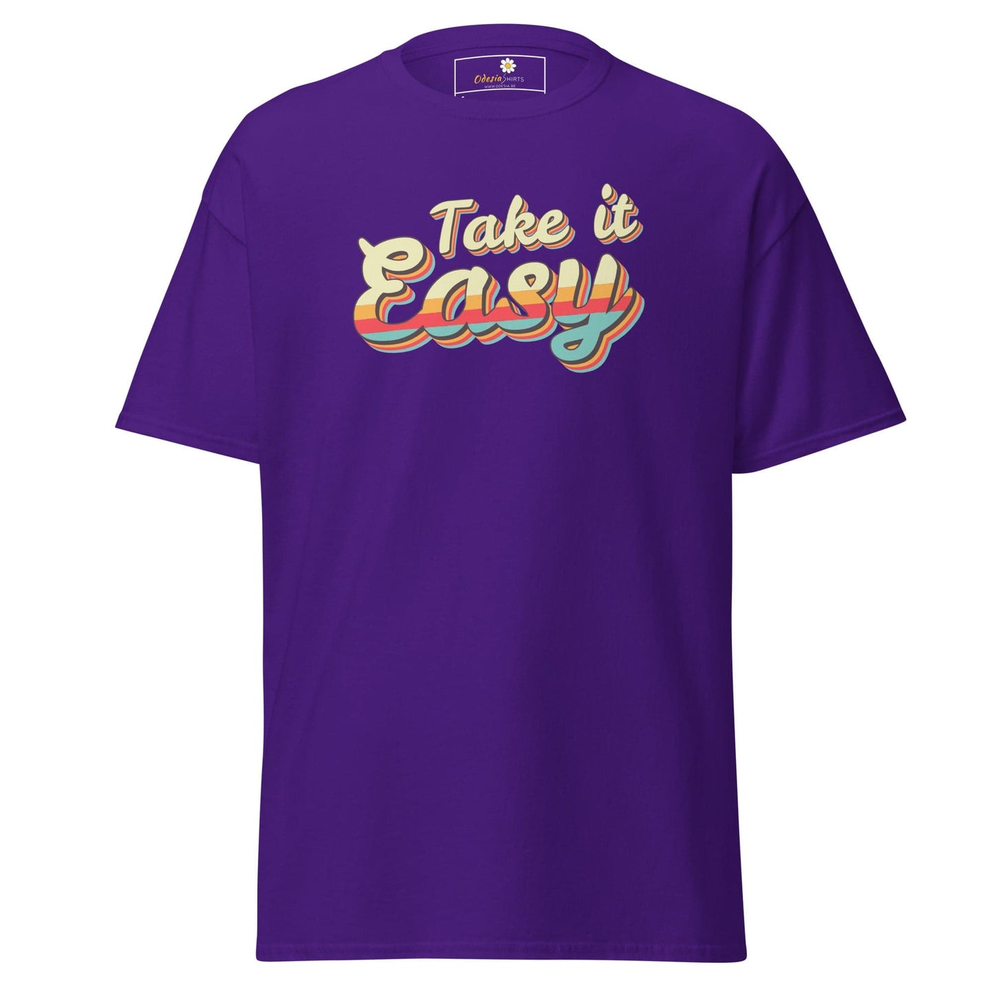 Unisex classic t-shirt - TEXT TAKE IT EASY - REGULAR - Purple / S