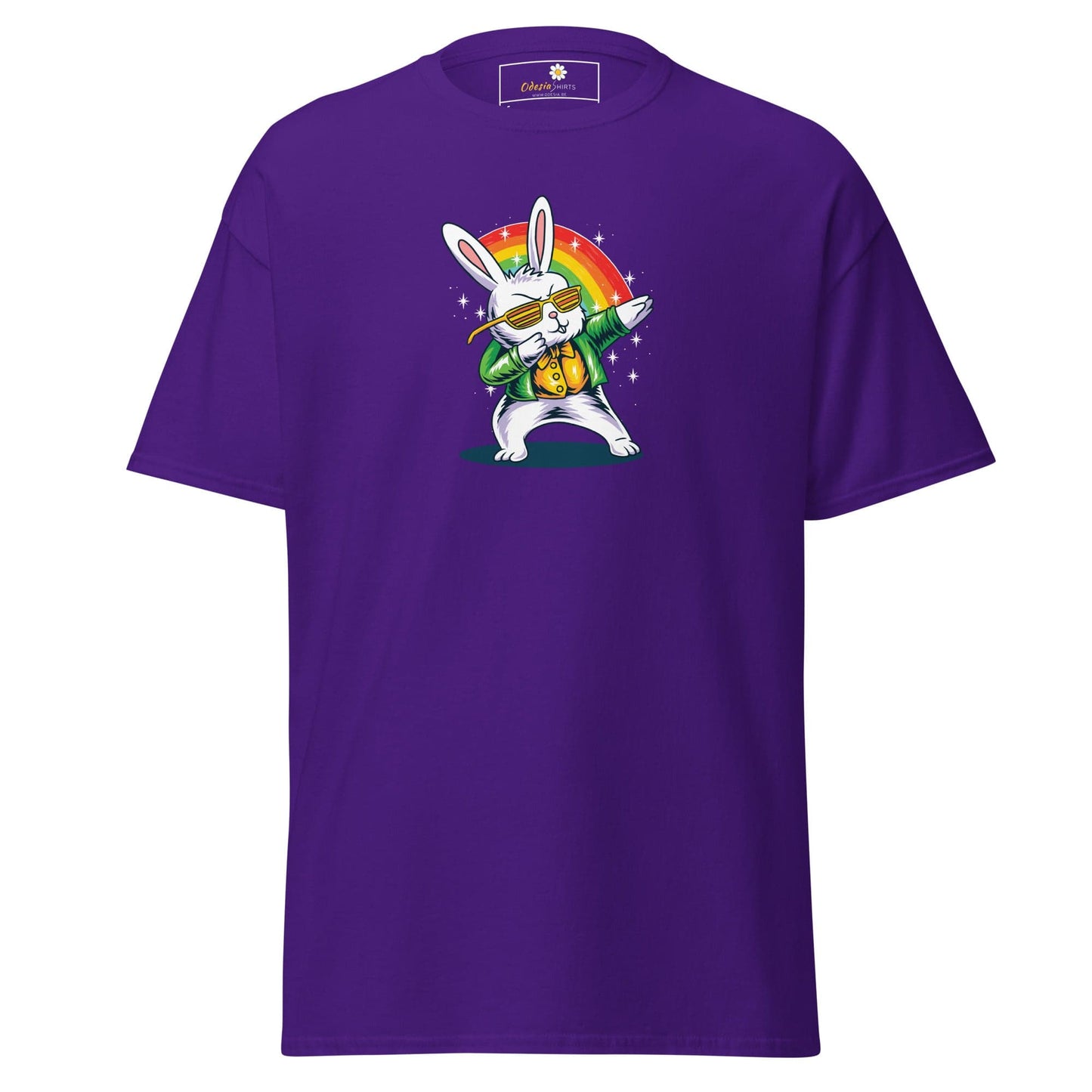 Unisex classic t-shirt - FUN DANCING RABBIT - REGULAR - Purple / S