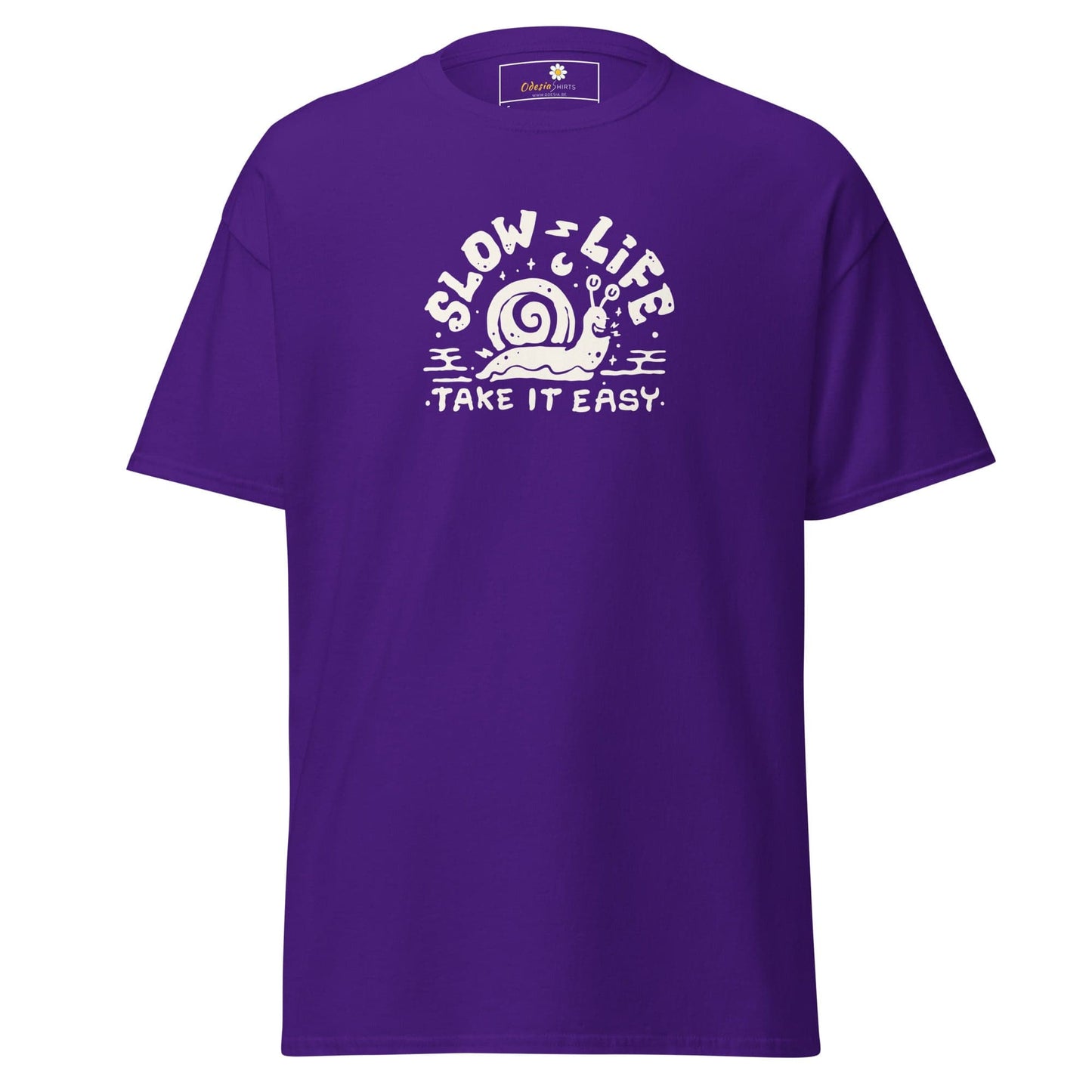 Unisex classic t-shirt - FUN SLOW LIFE EASY - REGULAR - Purple / S