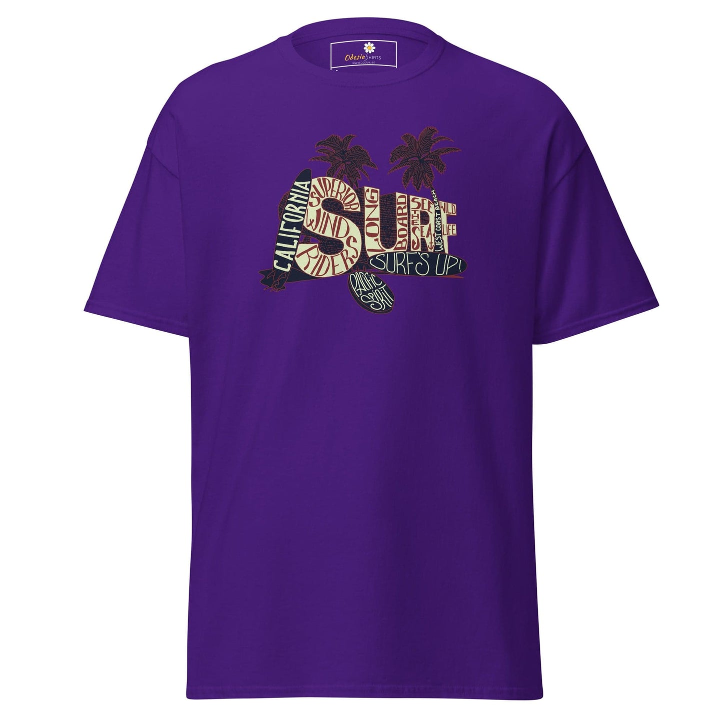 Unisex classic t-shirt - SUMMER SURF CALIFORNIA - REGULAR - Purple / S