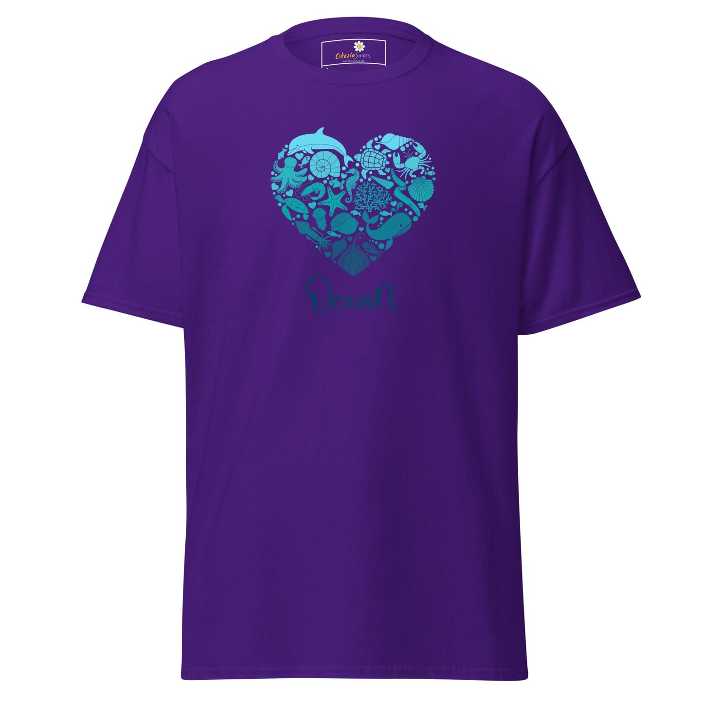 Unisex classic t-shirt - FANTASY SEALIFE HEART OCEAN - REGULAR - Purple / S