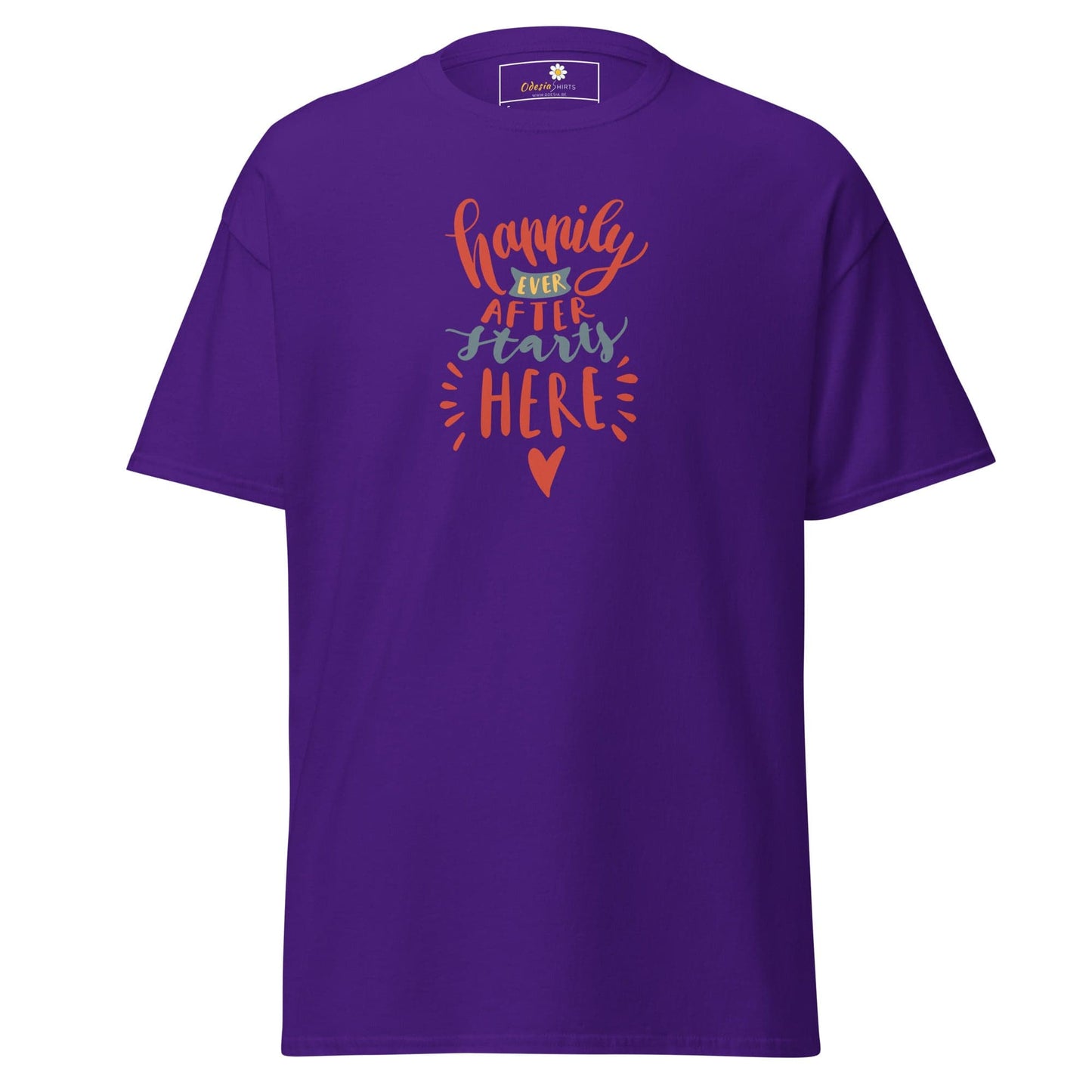 Unisex classic t-shirt - TEXT HAPPILY EVER AFTER - REGULAR - Purple / S