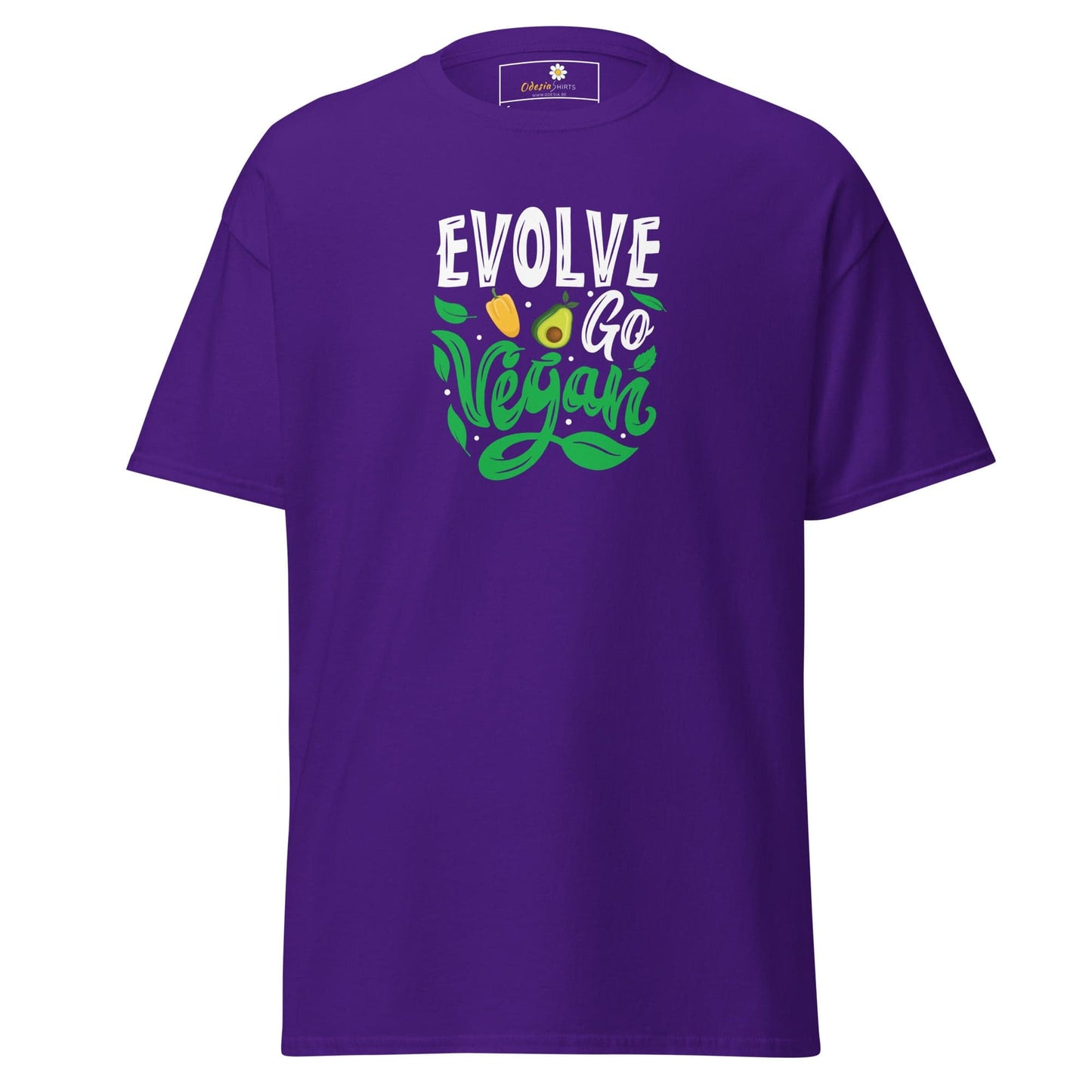Unisex classic t-shirt - VEGAN EVOLVE GO VEGAN - REGULAR - Purple / S