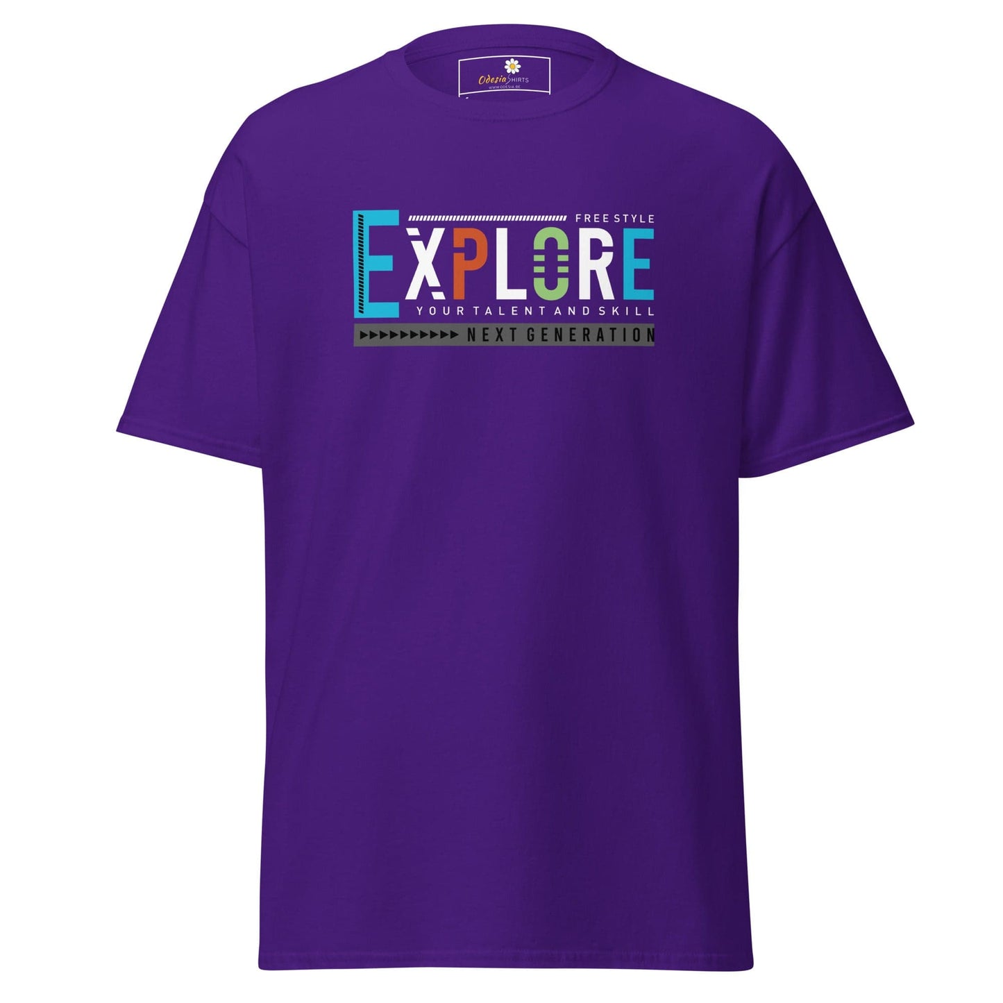 Unisex classic t-shirt - ADVENTURE EXPLORE FREESTYLE - REGULAR - Purple / S