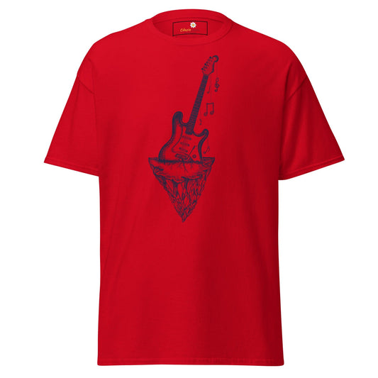 Red T-shirt with guitar graphic from T-SHIRT DESIGN TEE for Men and Women