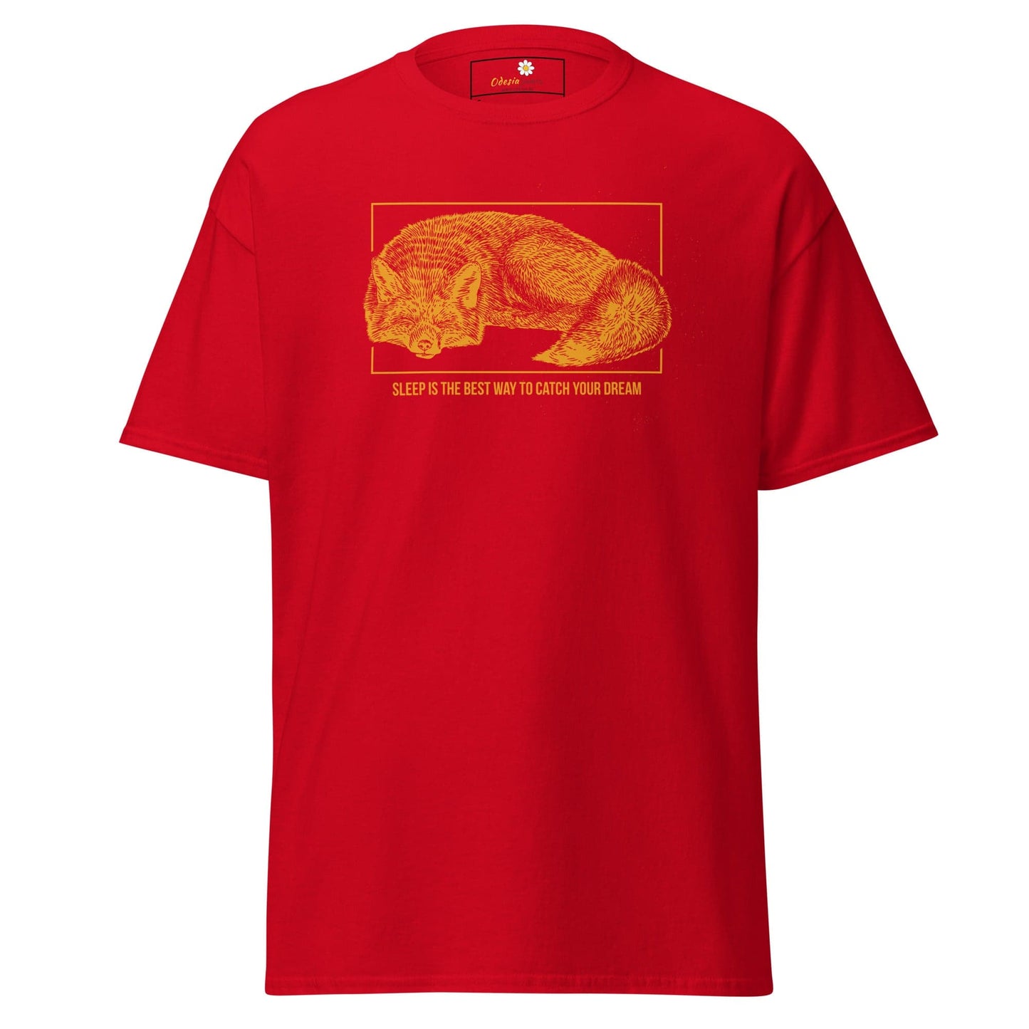 Red T-shirt with fox graphic from T-SHIRT DESIGN TEE for Men and Women size S to XL